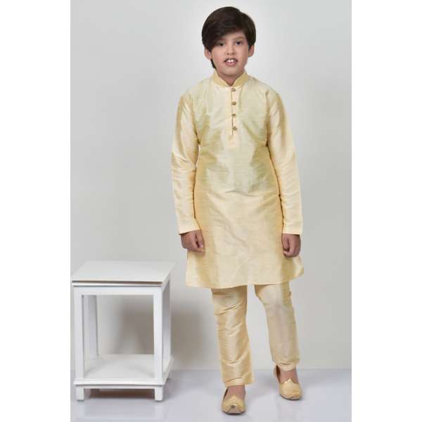 Beige Kids Eid Kurta Pajama 
