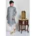 Grey Embroidered Designer Party Wear Boys Kurta Pajama
