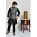 Black Kurta Pajama With Matching Grey Waistcoat