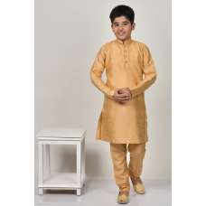 Antique Gold Boys Wedding Kurta Pajama