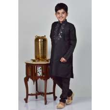 Black Kids Indian Wear Kurta Pajama