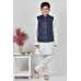 Navy Blue Indian Kids Velvet Waistcoat
