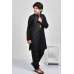 Jet Black Indian Boys Embroidered Kurta Suit