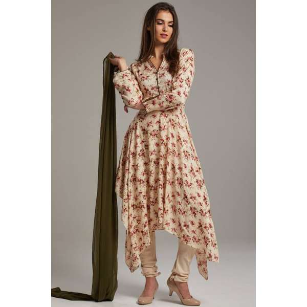 Beige Printed Stylish Indian kurti Suit