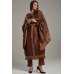 Brown Woven Embellished Pakistani Designer Dress