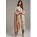 Brown Printed Readymade Jacket Suit
