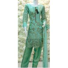 MINT GREEN ETHEREALLY EMBROIDERED CHIFFON READYMADE SALWAR SUIT