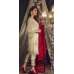 LIGHT YELLOW LUXURIOUS CHIFFON EMBROIDERED PUNJABI STYLE READYMADE SUIT (Large)