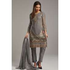ASH GREY INDIAN ETHNIC FESTIVE PARTY WEAR READYMADE SALWAR SUIT