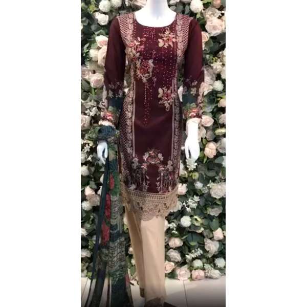 Red Maria B Salwar Suit Elegant Evening Dress