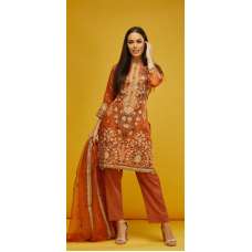 ORANGE PAKISTANI DESIGNERS READYMADE SALWAR SUIT