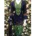 Navy Blue Printed & Embroidered Linen Winter Salwar Kameez