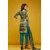 Teal Blue Printed Silk Ethnic Salwar Kameez