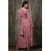Pink Indian Saree Style Dress Printed Designer Suit
