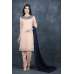 Peach & Blue Simple Casual Salwar Suit