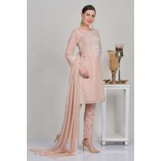 Peach Embroidered Indian Readymade Trouser Kameez