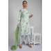 Pista Green Summer Leaf Printed Readymade Suit