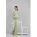 Pista Green Summer Leaf Printed Readymade Suit