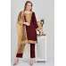 Dark Maroon Party Wear Suit