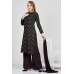 Black Georgette Printed Kurti Palazz Shalwar Suit