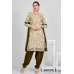 Cream & Mehndi Printed Summer Casual Suit
