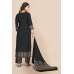 Black Printed Woolen Readymade Suit