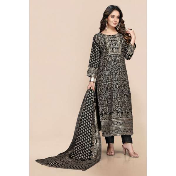 Black Embroidered Trendy Salwar Suit