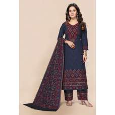Blue & Black Pakistani Winter Salwar Suit