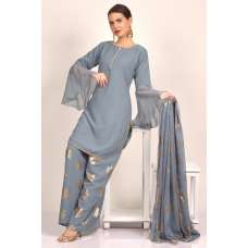 Bluish Grey Indian Designer Palazzo Dress