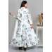 Off White Digital Printed Frock Style Readymade Suit