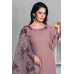 Deep Mauve Plain Trouser Kurta Suit & Printed Dupatta