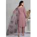 Deep Mauve Plain Trouser Kurta Suit & Printed Dupatta