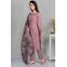 Deep Mauve Plain Trouser Kurta Suit & Printed Dupatta