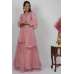 Hot Pink Heavy Embroidered Net Wedding Lehenga