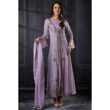 Light Purple Jacket Style Party Wear Anarkali Suit
