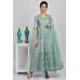 Mint Embroidered Indian Designer Wedding Frock Dress