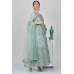 Mint Embroidered Indian Designer Wedding Frock Dress