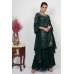 Dark Green Sequin Layered Style Gharara Dress