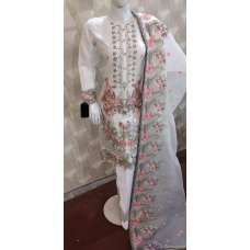 White Embroidered Salwar Kameez Fancy Pakistani Suit