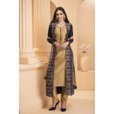 Blue Gold Dress Jacket Design Wedding Wear