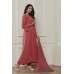 ROSE PINK TRENDY FULL FLARED READY MADE DRESS 