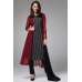 FIRED BRICK MAROON AND BLACK JACKET STYLE DESIGNER READY TO WEAR DRESS