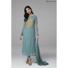 Aqua Green Readymade Indian Churidar Suit