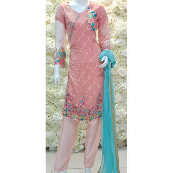 IMROZIA REET DUSTY PINK READY TO WEAR CHIFFON FANCY SUIT