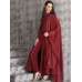 Maroon Long Line Dress Indian Party Suit