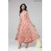 PEACH NOUGAT FLORAL PRINTED GEORGETTE READY MADE PARTY ANARKALI DESIGNER DRESS