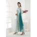 AQUA MARINE FLORAL PRINTED LONG ANARKALI READY MADE SUIT 