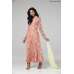 PEACH NOUGAT FLORAL PRINTED GEORGETTE READY MADE PARTY ANARKALI DESIGNER DRESS