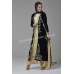BLACK AND GOLD JACKET STYLE READY MADE DRESS