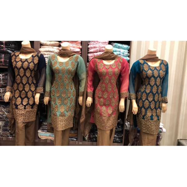 NEW FANCY CHIFFON EMBROIDERED PAKISTANI STYLE READYMADE SUIT